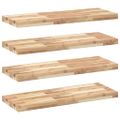 vidaXL Plávajúce police 4 ks 100x30x4 cm neošetrené masívne drevo akácia
