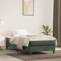 vidaXL Matrac s taštičkovými pružinami stredná tvrdosť tmavozelený 100x200x20 cm zamat