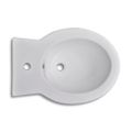 vidaXL Okrúhly stojaci bidet, biely, prvotriedna keramika