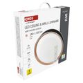 LED nástenné svietidlo ILVI, kruhové 30 W, stmievanie + CCT, čierna + drevo