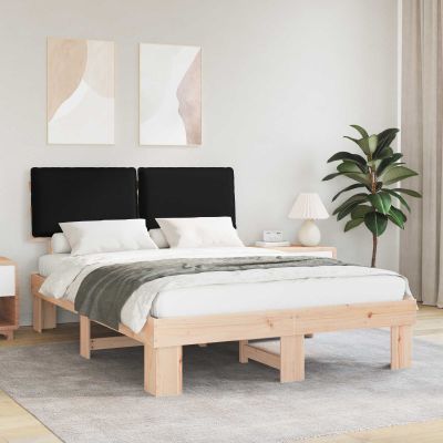 vidaXL Rám postele s čalúneným čelom Čierna 160 x 200 cm