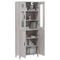 vidaXL Vysoká skrinka sivý dub sonoma 69,5x34x180 cm spracované drevo