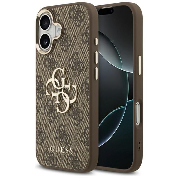 Puzdro Guess pre iPhone 17 HC 4G PU s veľkým klasickým logom 4G GD hnedé