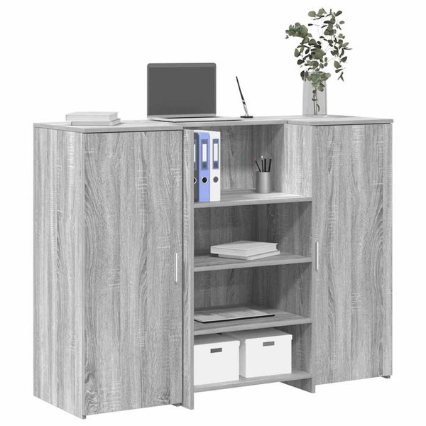 vidaXL Recepčný stôl sivý dub sonoma 135x50x103,5 cm kompozitné drevo
