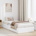 vidaXL Otomanový posteľný rám Čistá biela 90 x 200 cm Umelá koža