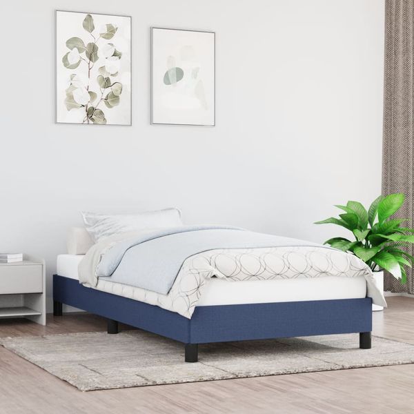 vidaXL Rám postele bez matraca Modrá 90x200 cm Látka