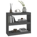 vidaXL Knižnica/deliaca stena sivá 80x30x71,5 cm masívna borovica