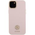 Puzdro Guess pre iPhone 15 6,1" GUHCP15SM4DGPP ružové HC SILIKÓN LOGO STRASS 4G