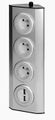 ORNO VIRONE FS-3 Povrchová rohová zásuvka 3x 230V, 2xUSB, nerez