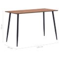 vidaXL Jedálenský stôl, hnedý 120x60x75 cm, MDF