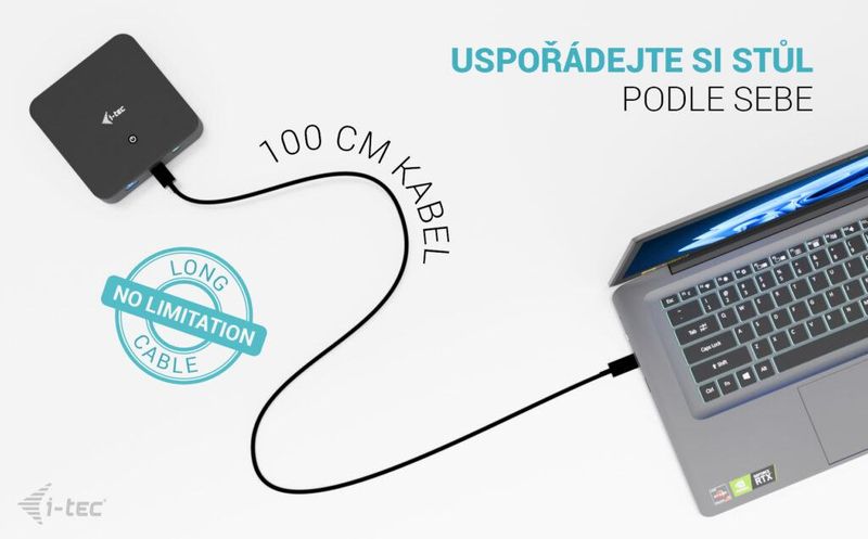 i-tec USB-C DP Dual HDMI Docking Station, Power Delivery 100W + i-tec Universal Charger 100W i-tec dokovacia stanica USB-C DP Dual HDMI Docking Station, Power Delivery 100W + univerzálna nabíjačka 100W