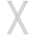 vidaXL Nohy k jedálenskému stolu v tvare X, 2 ks, biele, 50 x (72-73) cm, oceľové