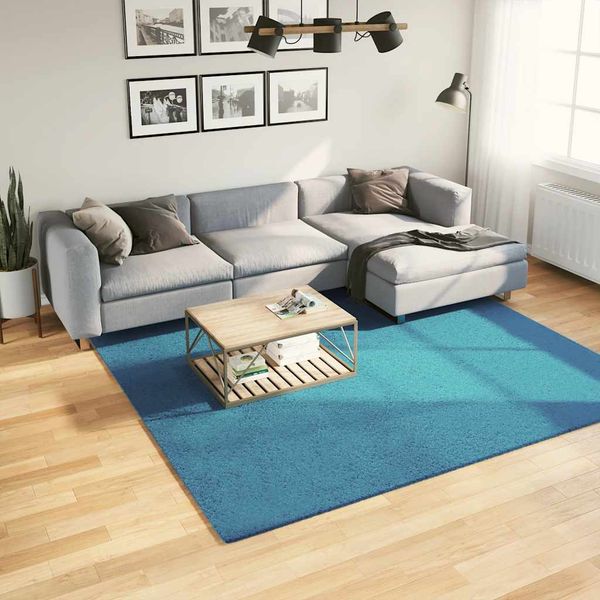 vidaXL Koberec OVIEDO krátky vlas tyrkysový 240x240 cm