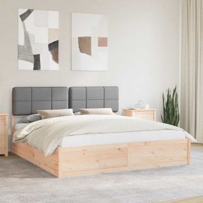 vidaXL Rám postele s čalúneným čelom Svetlosivá 200 x 200 cm