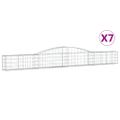vidaXL Oblúkový gabionový kôš 7 ks 400x30x40/60 cm pozinkované železo