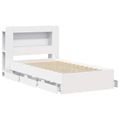 vidaXL Posteľový rám s úložným priestorom a čelom Biela 75 x 190 cm