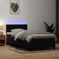 vidaXL Posteľný rám boxspring s matracom a LED čierny 90x220 cm zamat