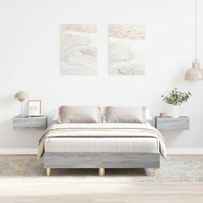 vidaXL Posteľný rám bez matraca sivý sonoma 120x200 cm kompoz. drevo