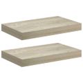 vidaXL Plávajúce nástenné police 2 ks, dubové 40x23,5x3,8 cm, MDF