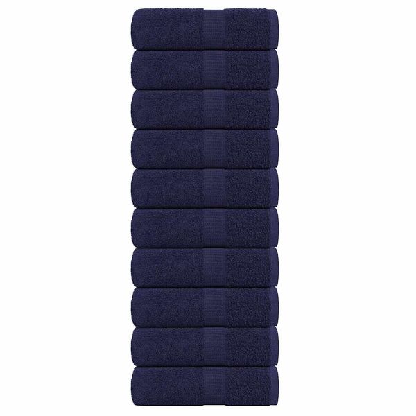 vidaXL Uteráky pre hostí FROGN 10 ks, tmavomodré, 30x50 cm, 360 g/m²