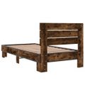 vidaXL Posteľný rám dymový dub 75x190 cm kompozitné drevo a kov