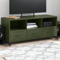 vidaXL TV skrinka olivovozelená 100,5x39x43,5 cm oceľ