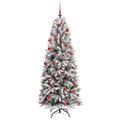 vidaXL Umelý vianočný stromček Biela 180 cm PVC a plast a oceľ a PE