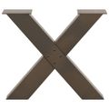 vidaXL Nohy konferenčného stolíka v tvare X, 2 ks, prírodná oceľ, 60 x (42-43) cm, oceľ