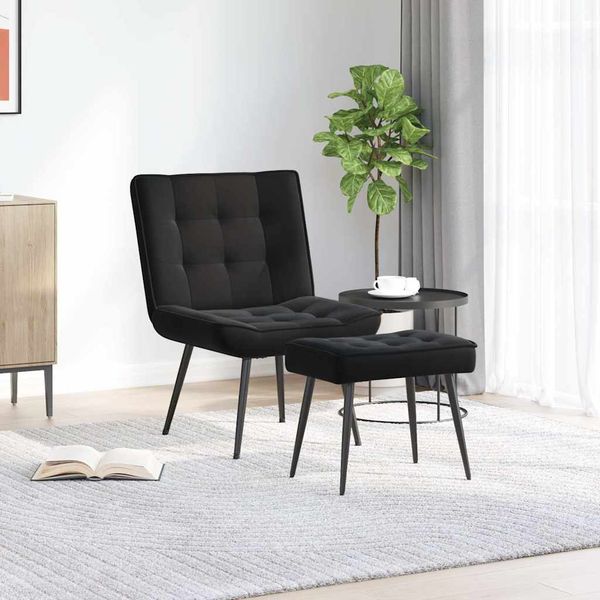 vidaXL Relaxačné kreslo s podnožkou čierne zamat