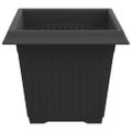 vidaXL Štvorcový črepník na kvety 6 ks Čierna 20 x 20 x 16 cm Plast