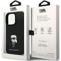 Obal Karl Lagerfeld pre iPhone 14 Pro 6,1" KLHCP14LSMHKNPK čierny HC Silicone Ikonik Metal Pin