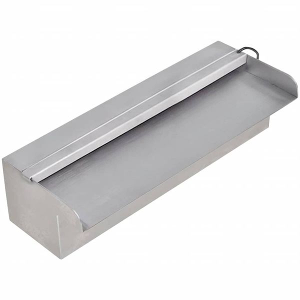 Obdĺžniková bazénová fontána/vodopád s LED, nehrdzavejúca oceľ 30 cm
