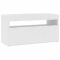 vidaXL TV skrinka s LED svetlami lesklá biela 75x35x40 cm