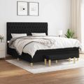 vidaXL Posteľný rám boxspring s matracom čierny 180x200 cm látka