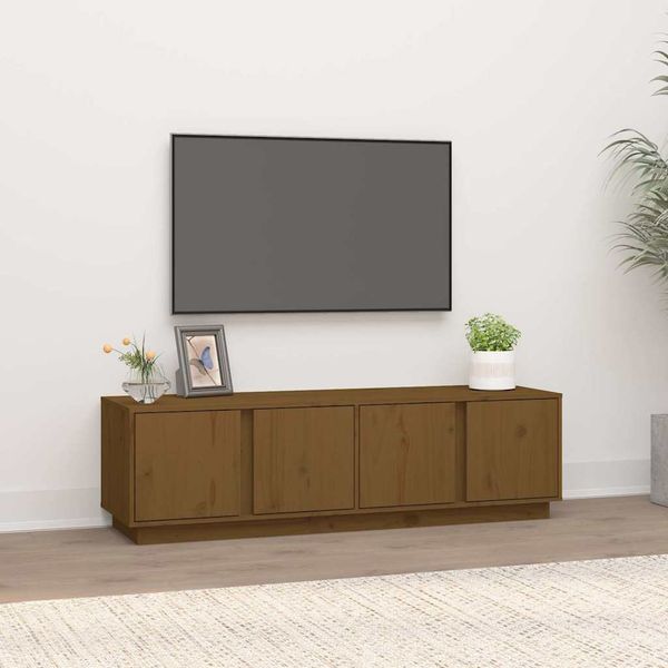 vidaXL TV skrinka medovo-hnedá 140x40x40 cm masívna borovica