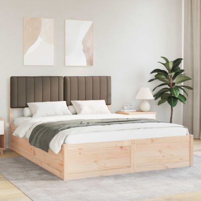 vidaXL Rám postele s čalúneným čelom Sivohnedá 150 x 200 cm