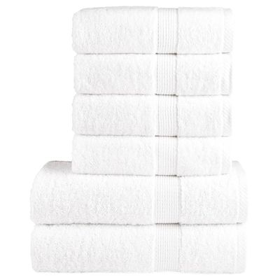 vidaXL 6-dielna prémiová sada uterákov SOLUND biela 600 g/m²