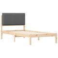 vidaXL Rám postele s čalúneným čelom Hnedá a tmavošedá 90 x 200 cm
