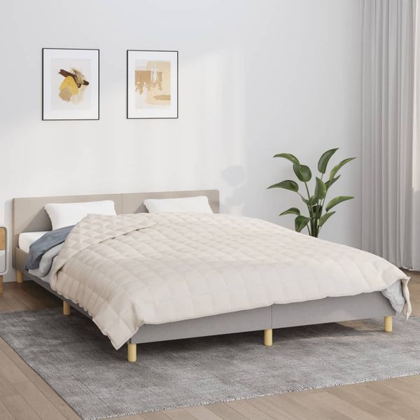 vidaXL Záťažová prikrývka bledokrémová 200x220 cm 13 kg látka
