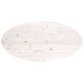 vidaXL Stolová doska, biela 110x55x2,5 cm, borovicový masív, oválna