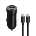 Maxlife MXCC-04 PD QC autonabíjačka 1x USB-C 1x USB 20W čierna + USB-C - USB-C kábel 60W