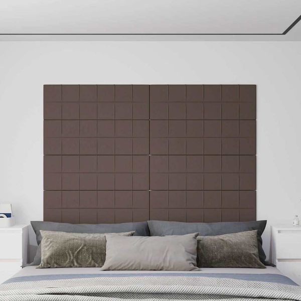 vidaXL Nástenné panely 12 ks sivohnedé 90x30 cm látka 3,24 m²