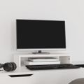 vidaXL Stojan na monitor biely 50x27x10 cm masívna borovica