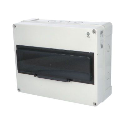 Rozvádzač FlatBOX 5916 IP65, 16mod., na omietku, priehľ. dvere, 270x340x138mm