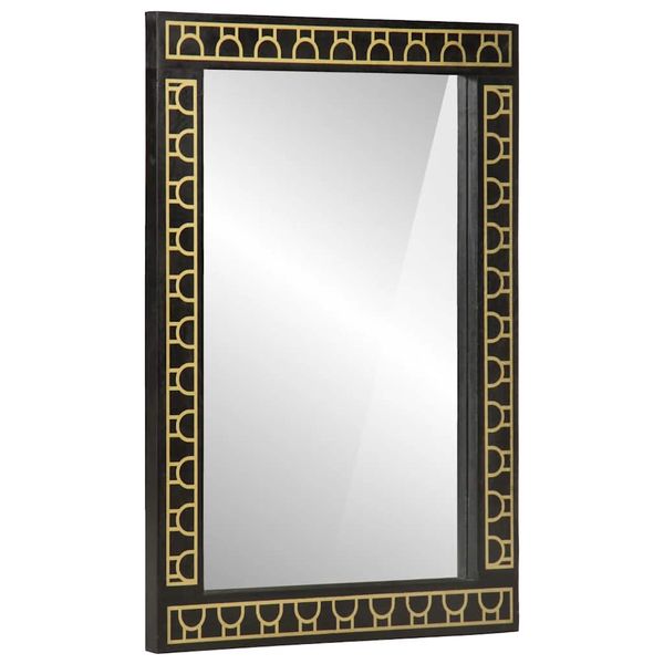 vidaXL Zrkadlo do kúpeľne 50x70x2,5 cm masívny mangovník a sklo