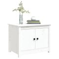 vidaXL Konferenčný stolík biely 71x49x55 cm borovicový masív