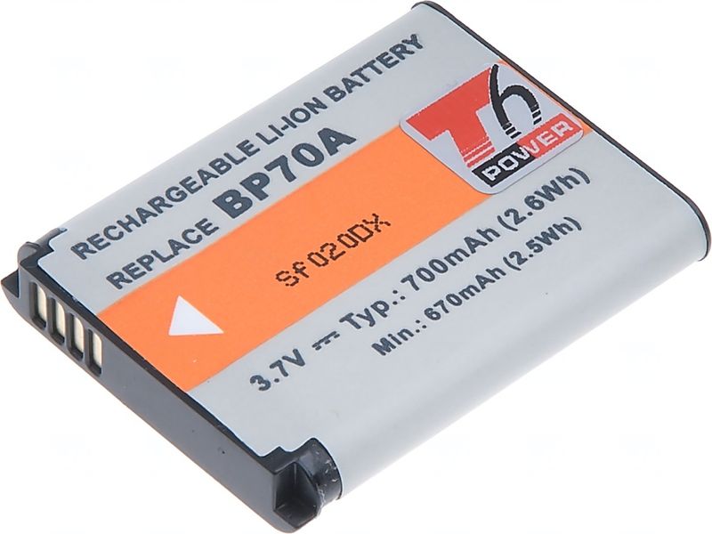 Batéria T6 Power Samsung BP-70A, BP70A, SLB-70A, 700mAh, 2,6Wh