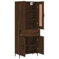 vidaXL Vysoká skrinka hnedý dub 69,5x34x180 cm spracované drevo