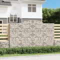 vidaXL Oblúkové gabiónové koše 3ks 300x50x180/200cm pozinkované železo