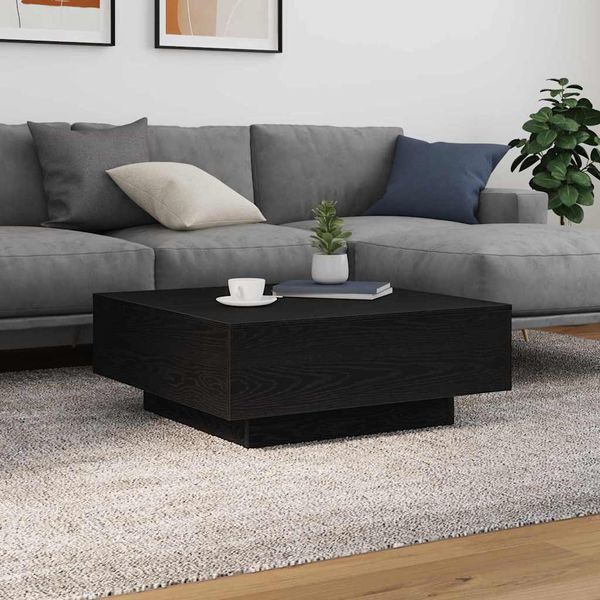 vidaXL Konferenčný stolík Čierny dub 80 x 80 x 31 cm Kompozitné drevo